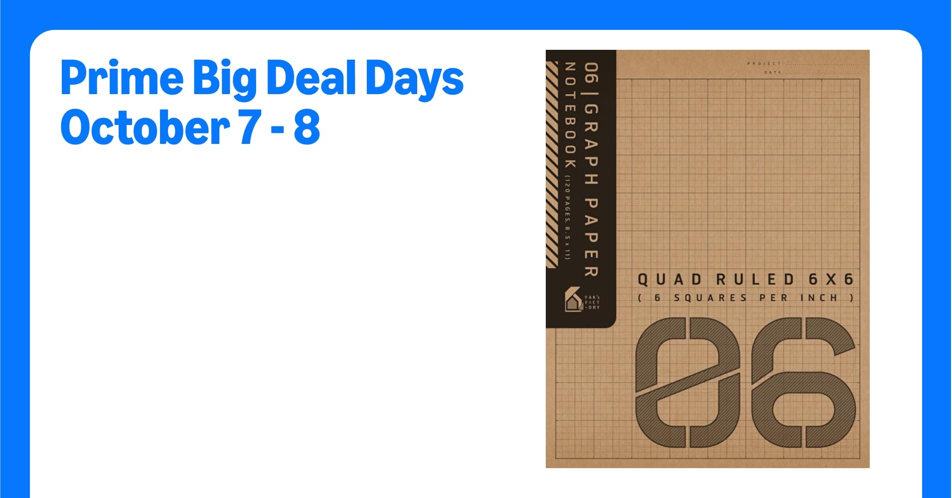 06 Graph Paper Notebook Quad Ruled 6x6 6 Squares Per Inch 