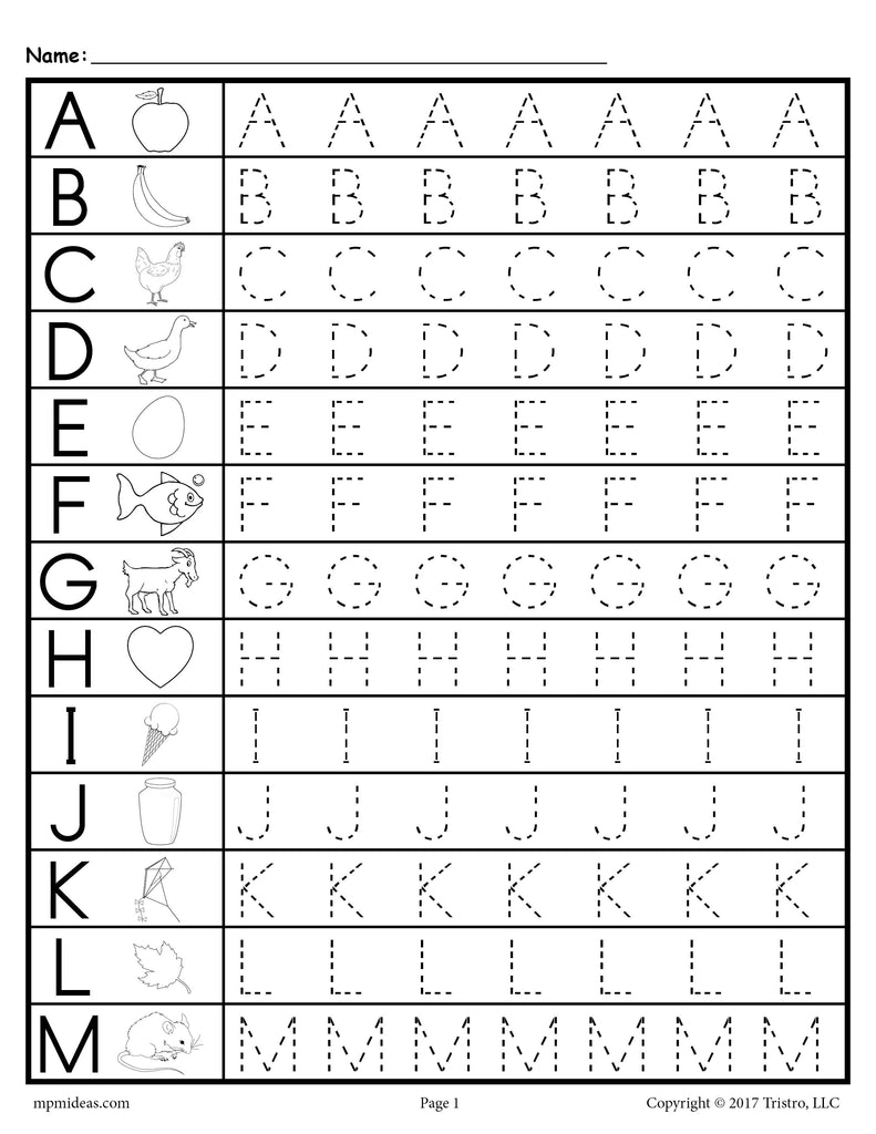 10 Best Free Printable Alphabet Tracing Letters Printablee 