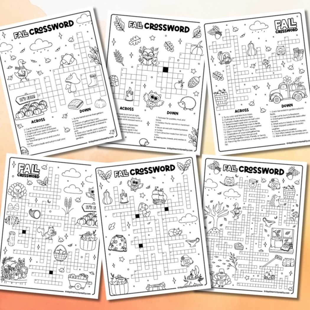 10 Fall Crossword Puzzles Free Printable PDFs From Easy To 