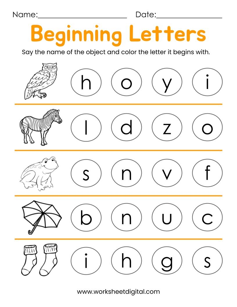 Printable Letter Worksheets