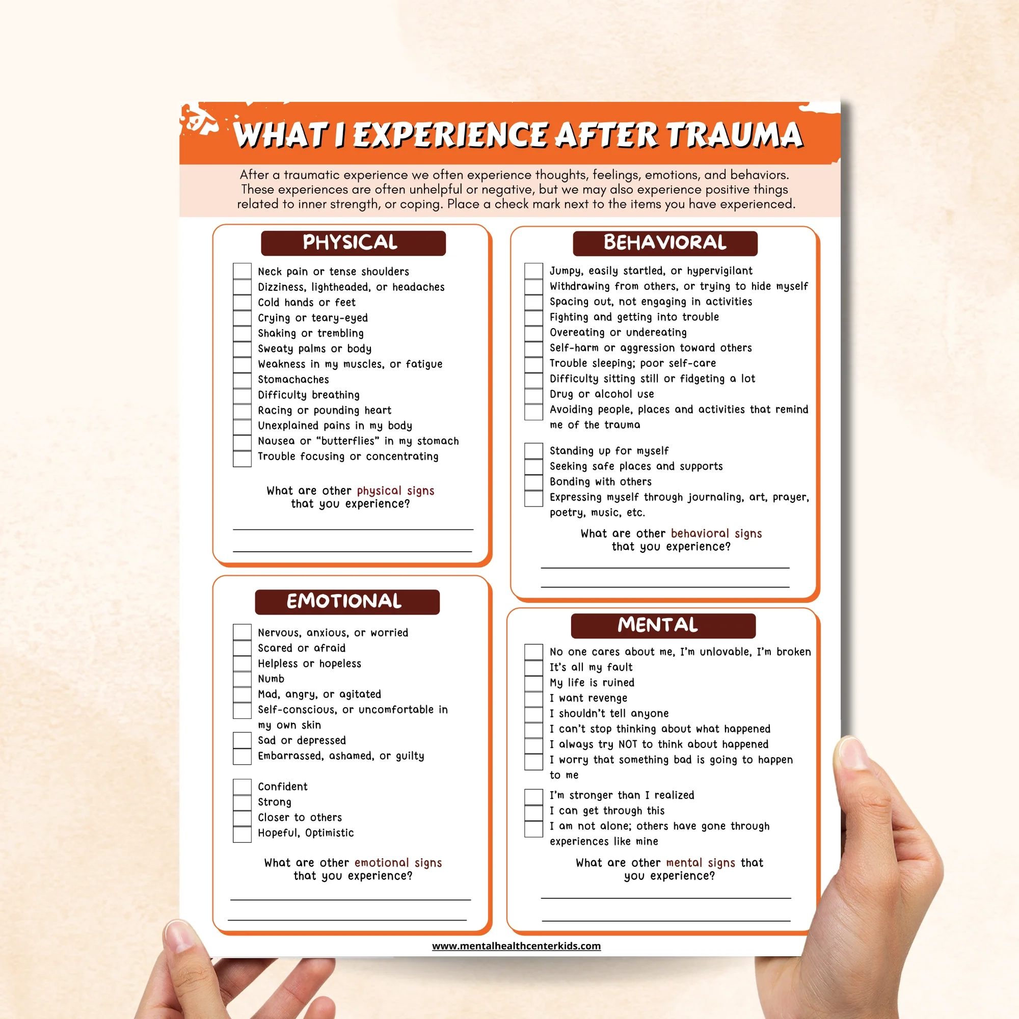 Free Printable Ptsd Worksheets