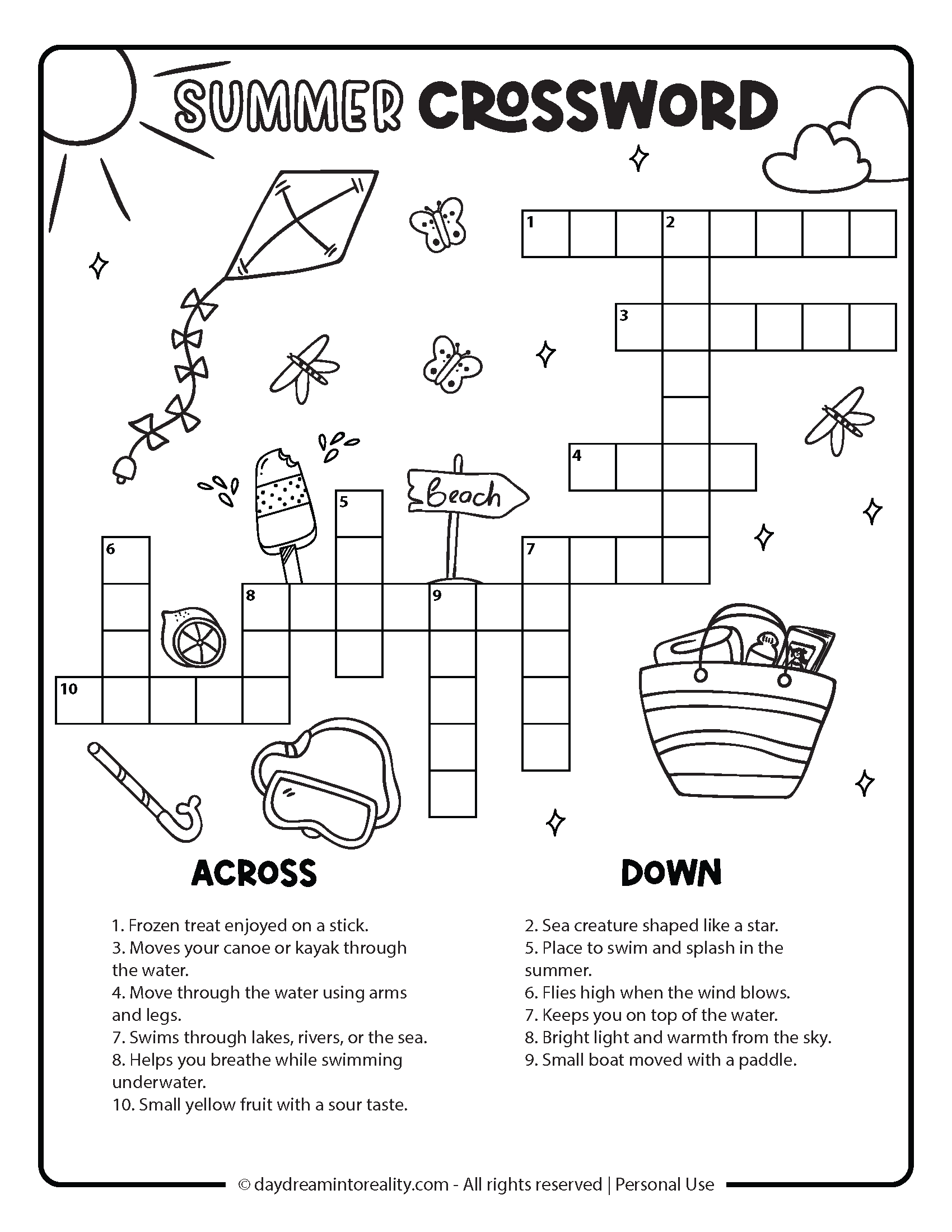 Simple Crossword Puzzles Printable