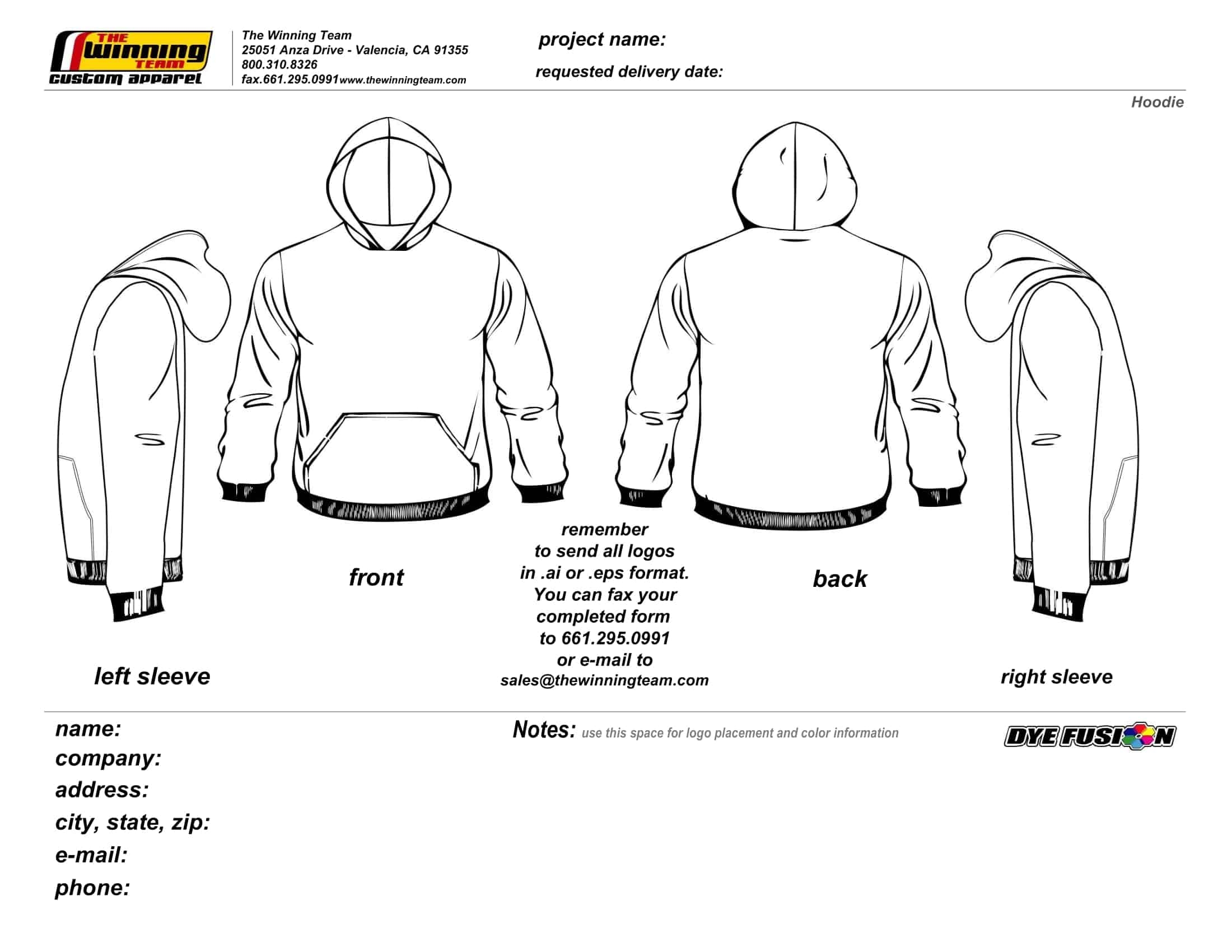 Printable Hoodie Design Template