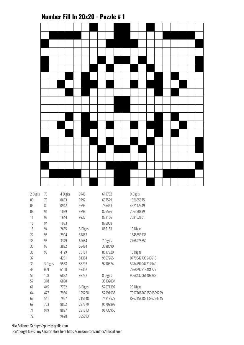 Fill In Puzzles Printable Free