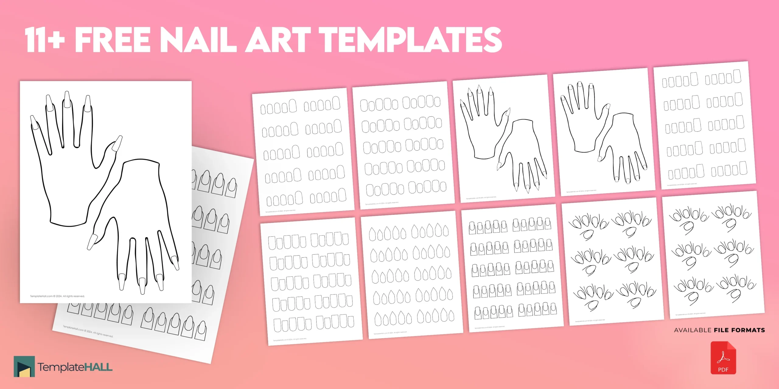 11 Printable Nail Art Templates PDF Download 