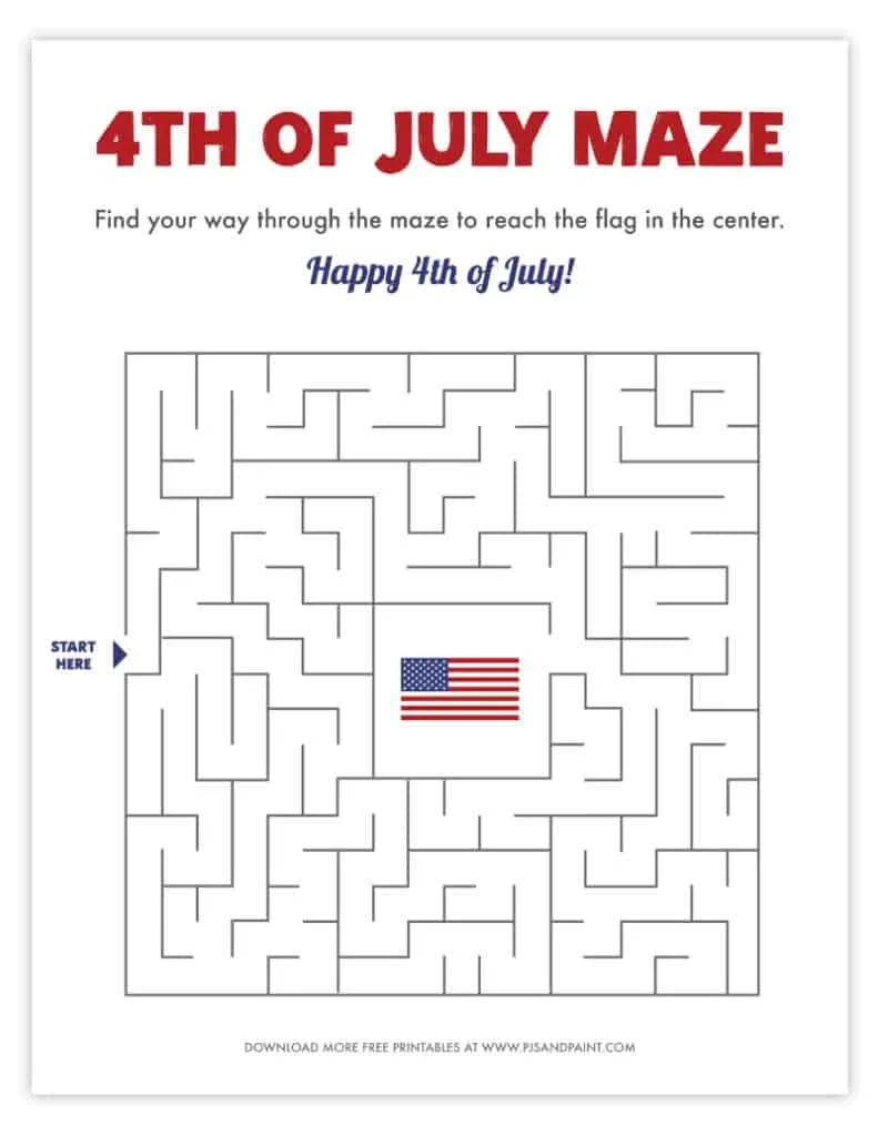 4th Of July Printable Worksheets