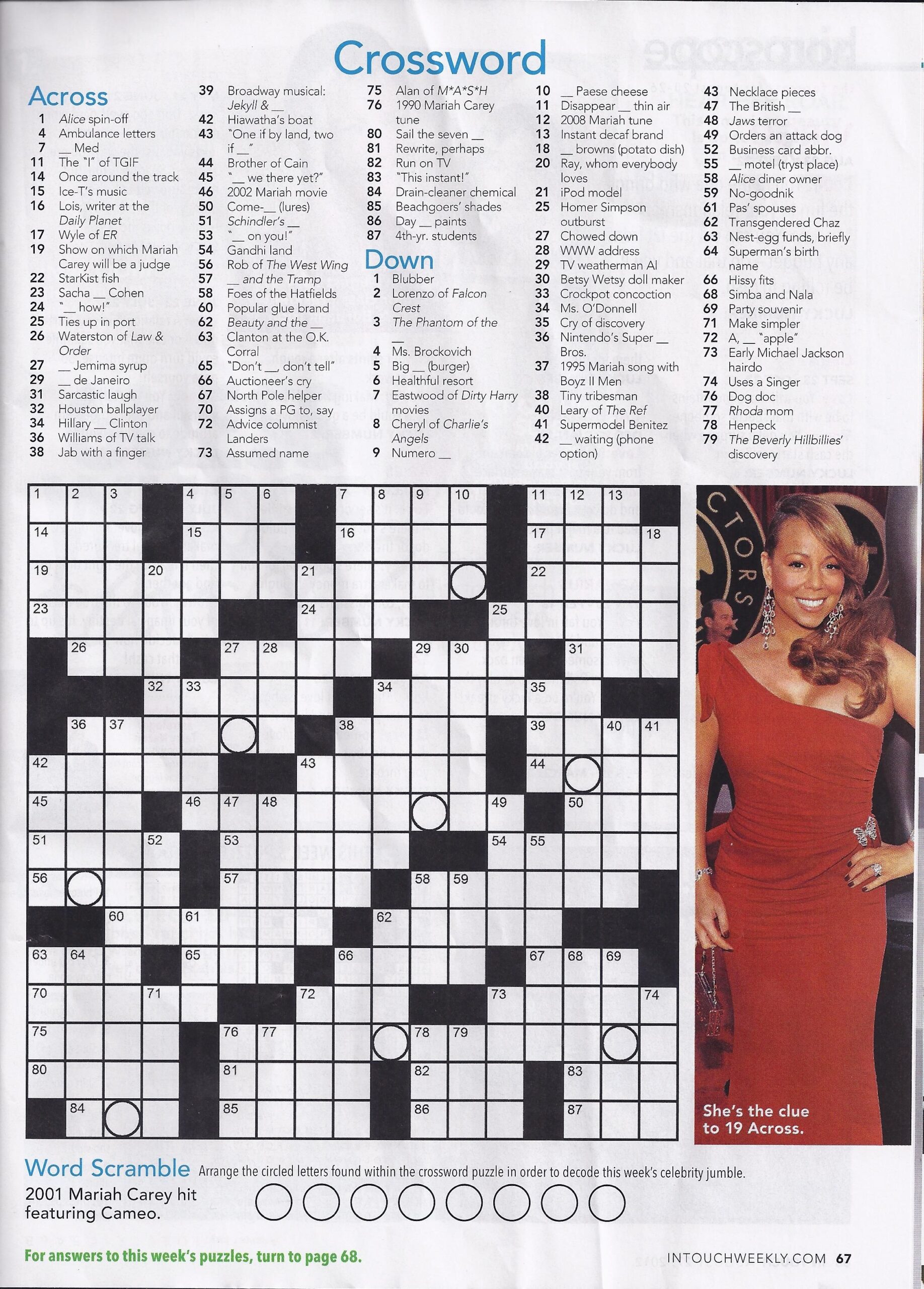 Printable People Crossword Puzzles