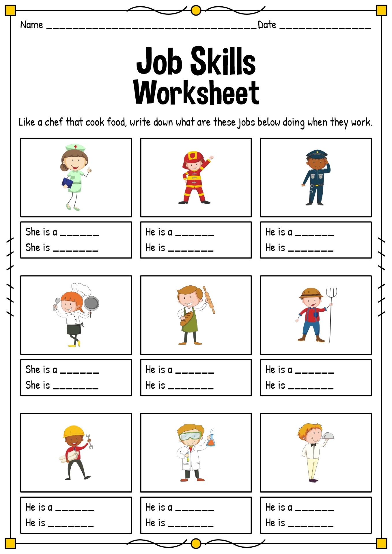 Free Printable Job Skills Worksheets