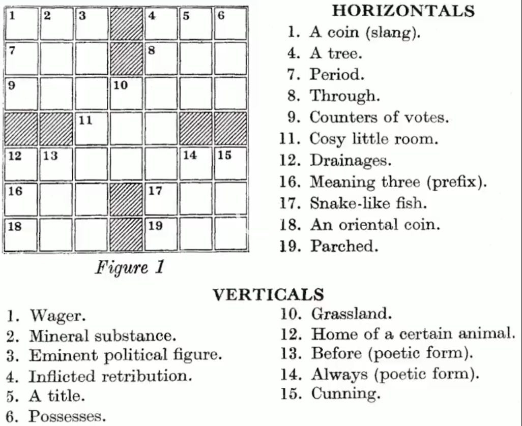 1924 The Year In Crosswords 3 Of 4 T Campbell s Grid