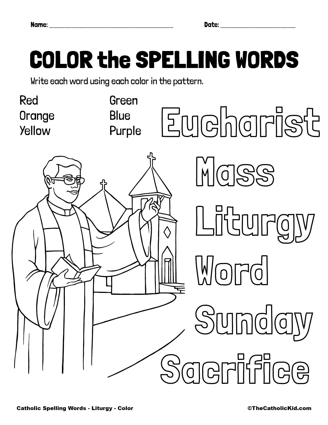 Catholic Free Printable Religious Worksheets