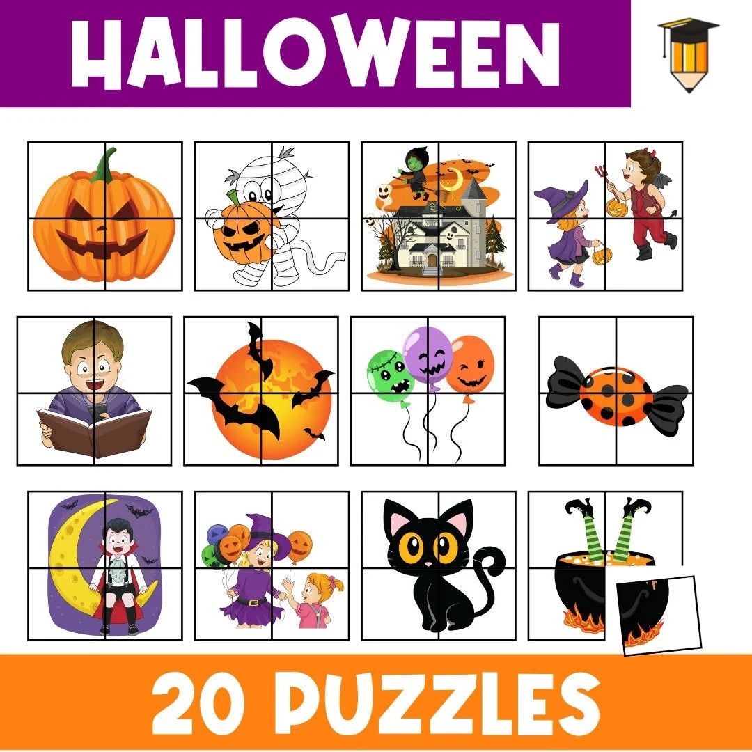 20 HALLOWEEN PUZZLES Puzzles For Kids Early Years Puzzle 