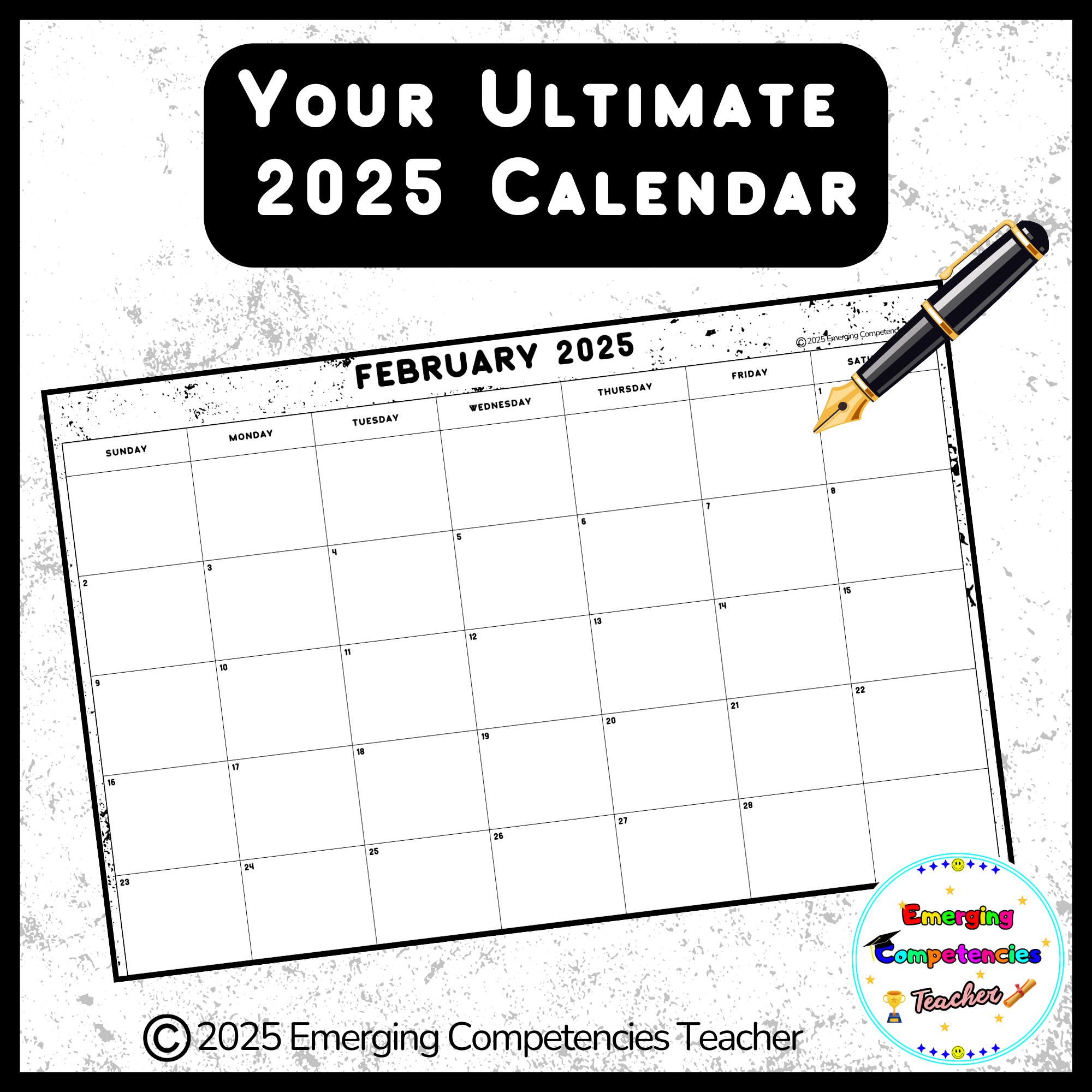 2025 Blank Monthly Calendar Templates Printable Made By Teachers