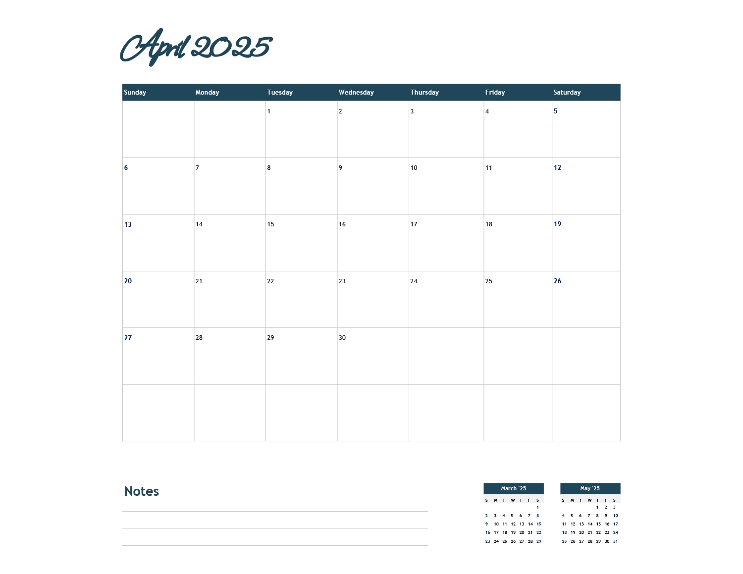 2025 Calendar Template Excel Google Sheets Highfile