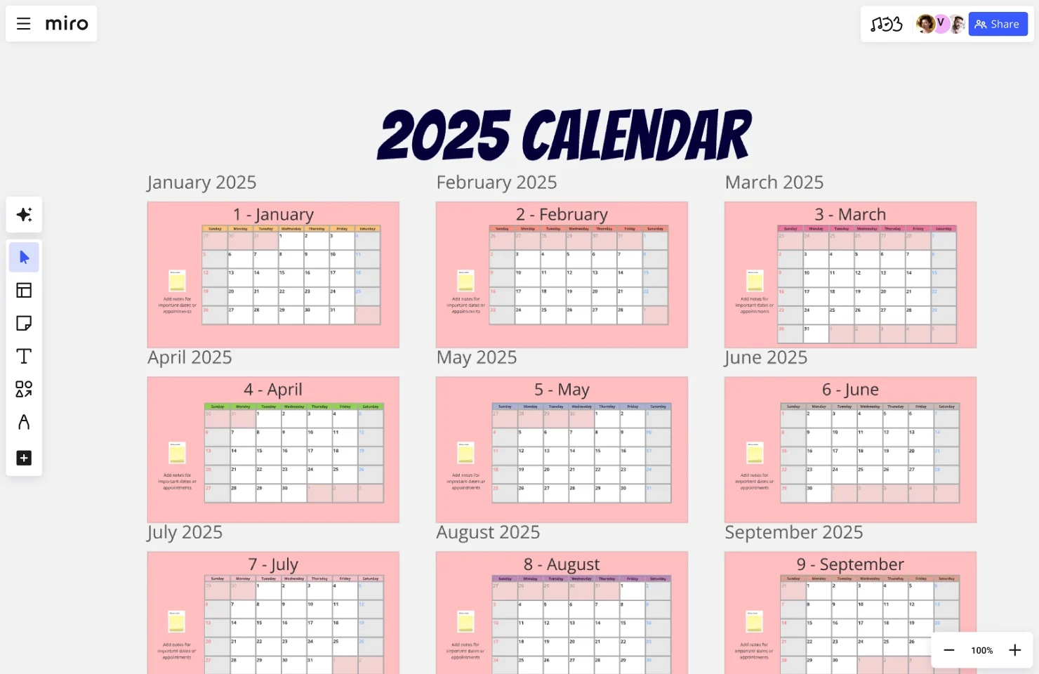 Blank Calendar Templates 2025