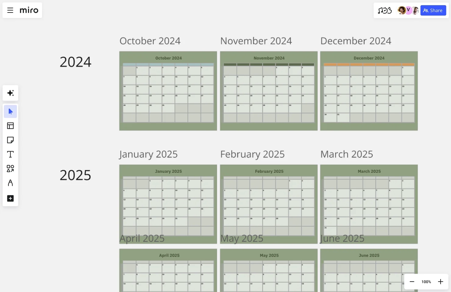 Blank Month Calendar Printable 2025