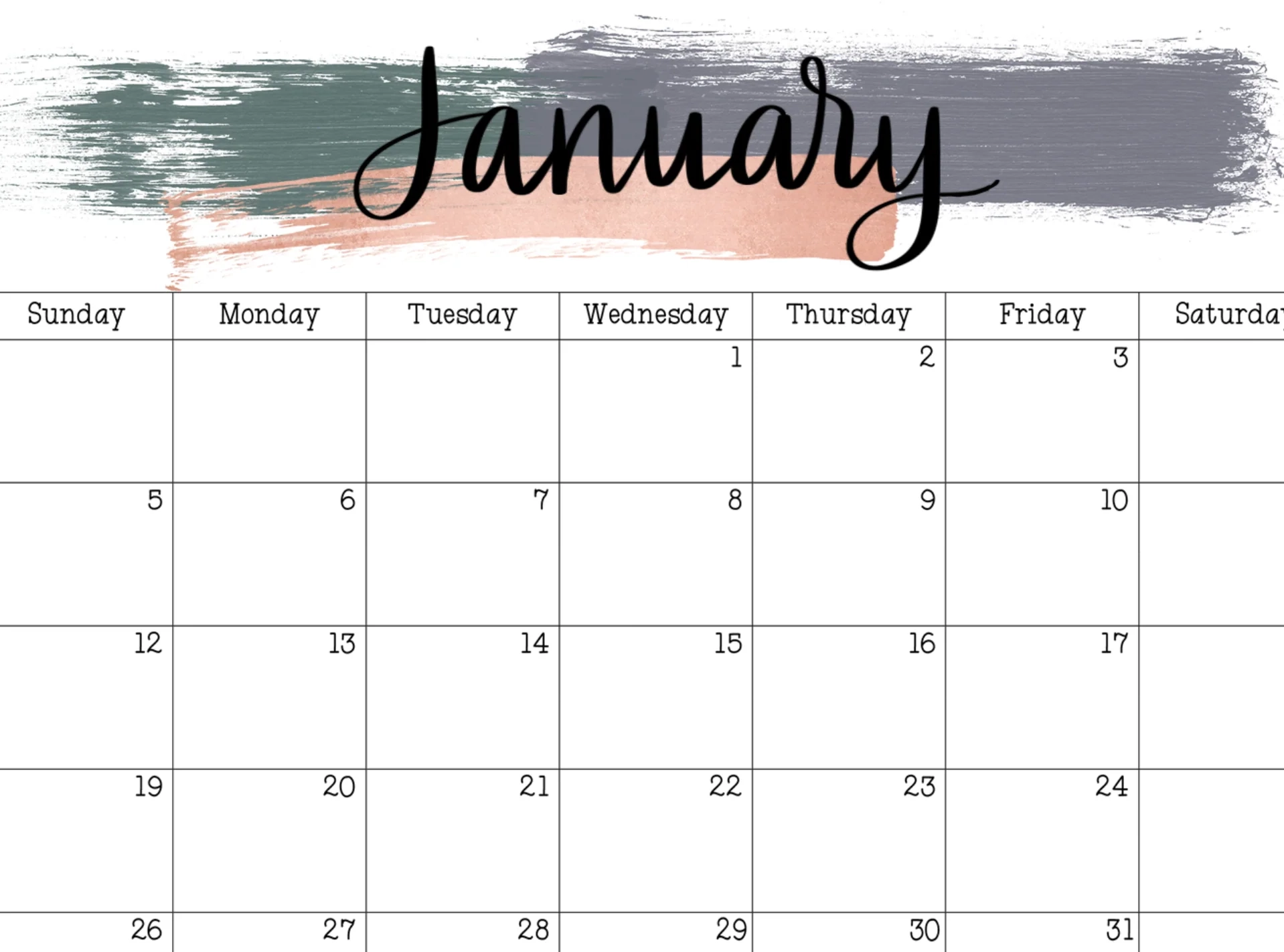 2025 Monthly Calendar Digital Download Things For My Friends
