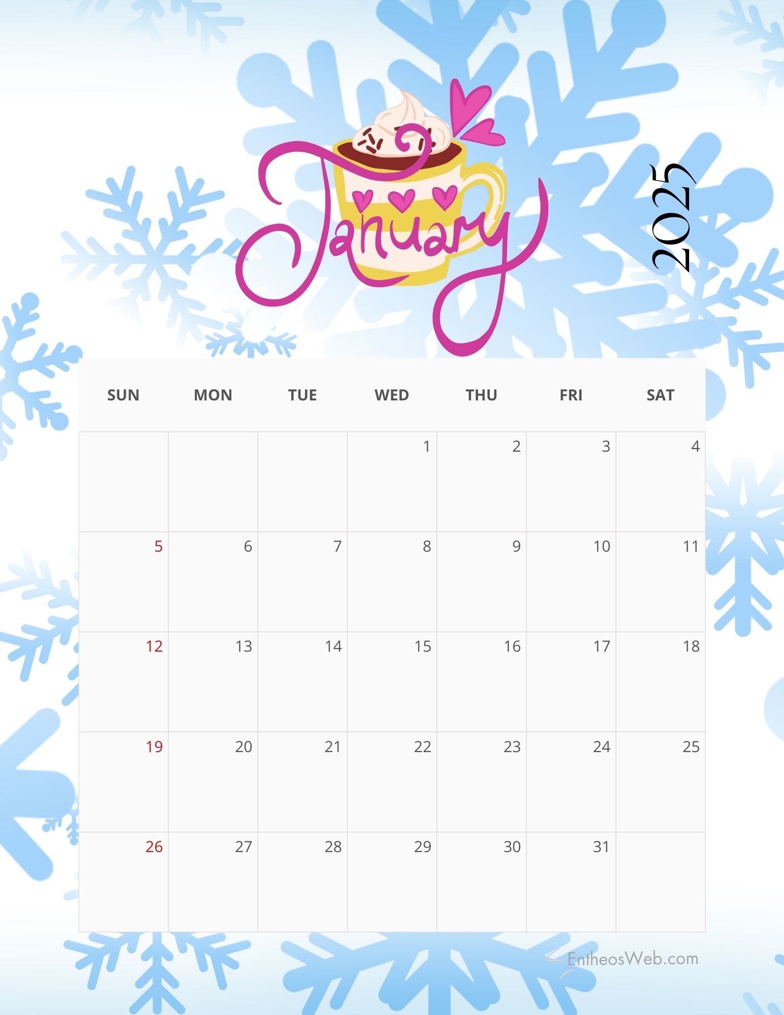 Blank Calendar Printable 2025 Pdf