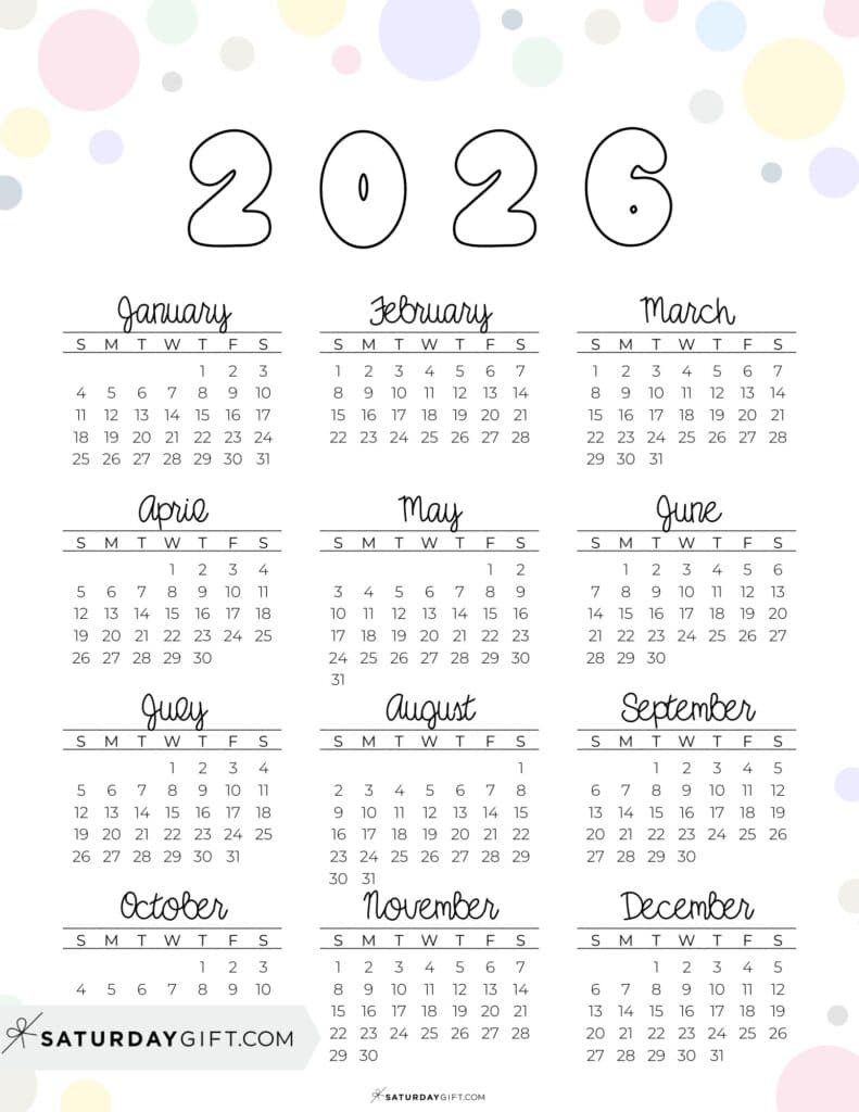 Printable Calendar Pages 2026