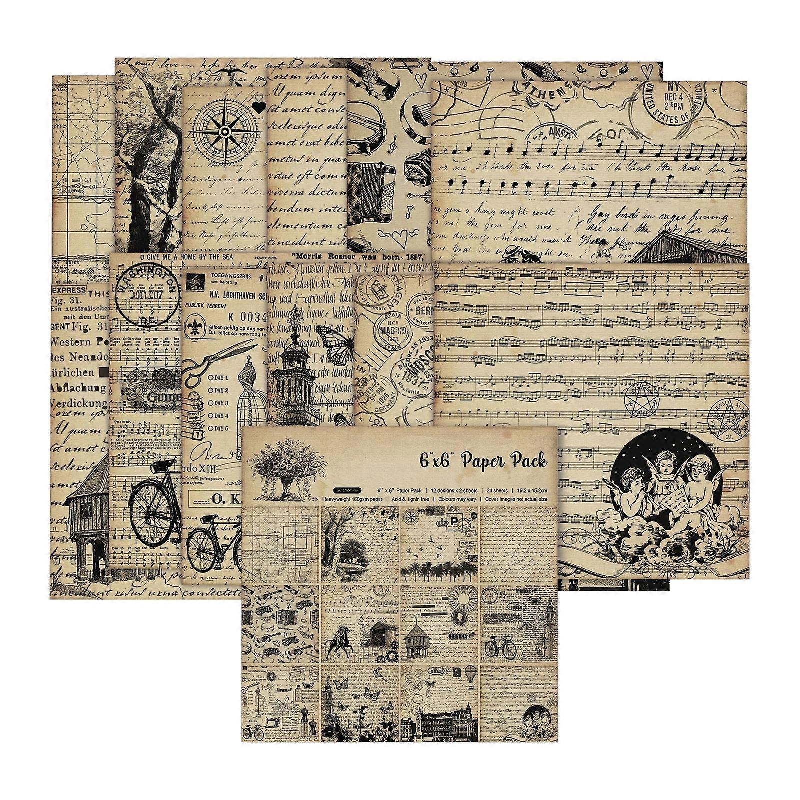 24Pcs Set Scrapbook Paper DIY Retro Vintage Flower Print Design Background Paper For Greeting Cards Mengxi Fruugo DE