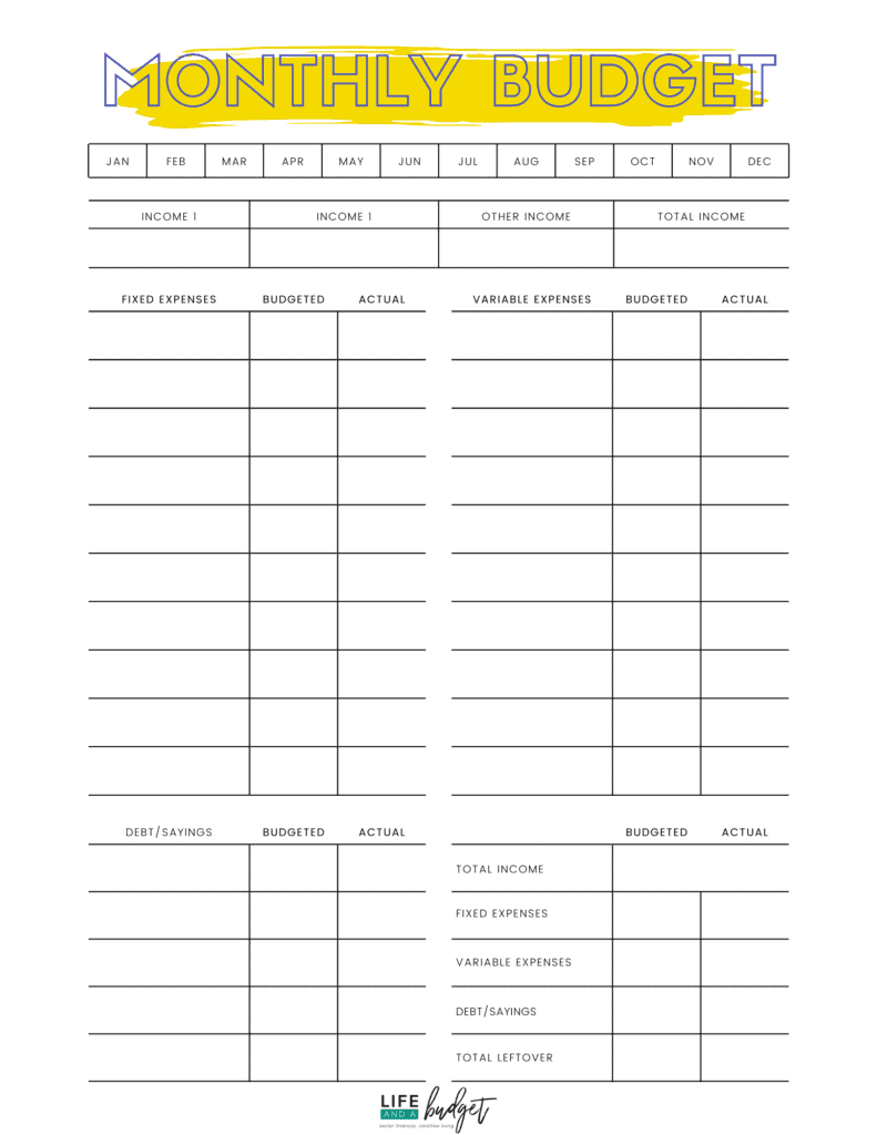 Blank Free Printable Low Income Budget Beginner Printable Budget Worksheet