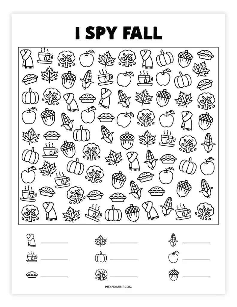 Free Printable I Spy Worksheets