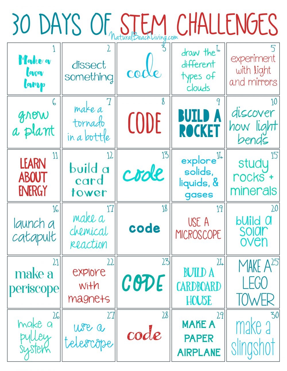 Free Printable Stem Worksheets