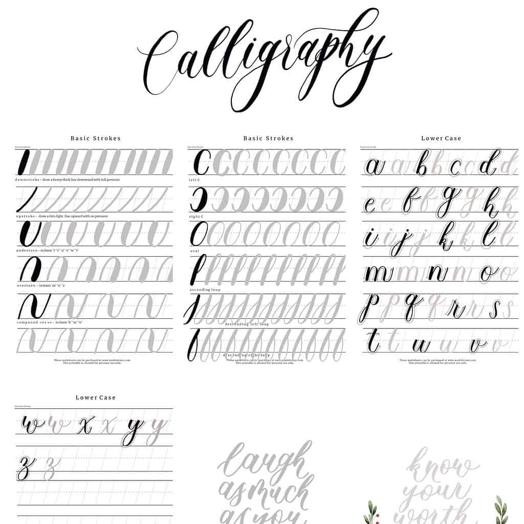 Calligraphy Practice Paper Free Printable