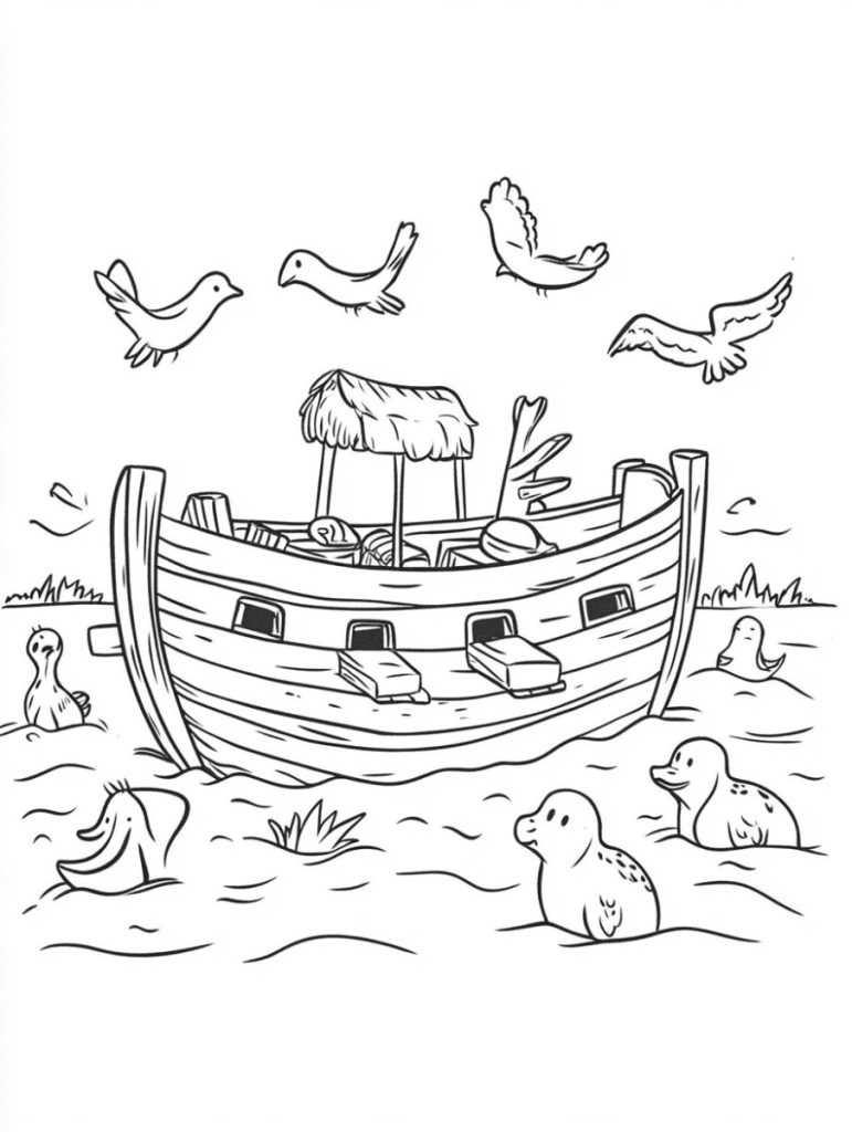 Noah Coloring Pages And Puzzles Printables