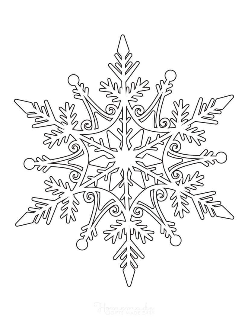 Hard Snowflake Design Coloring Printables