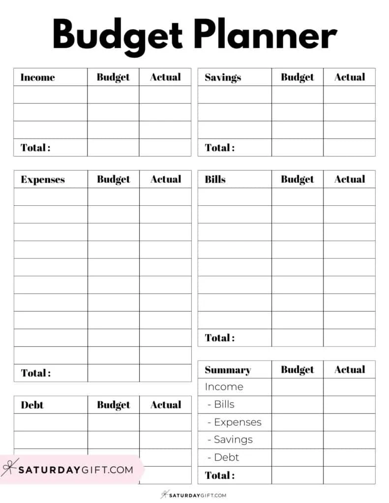 Basic Budget Worksheet Printable