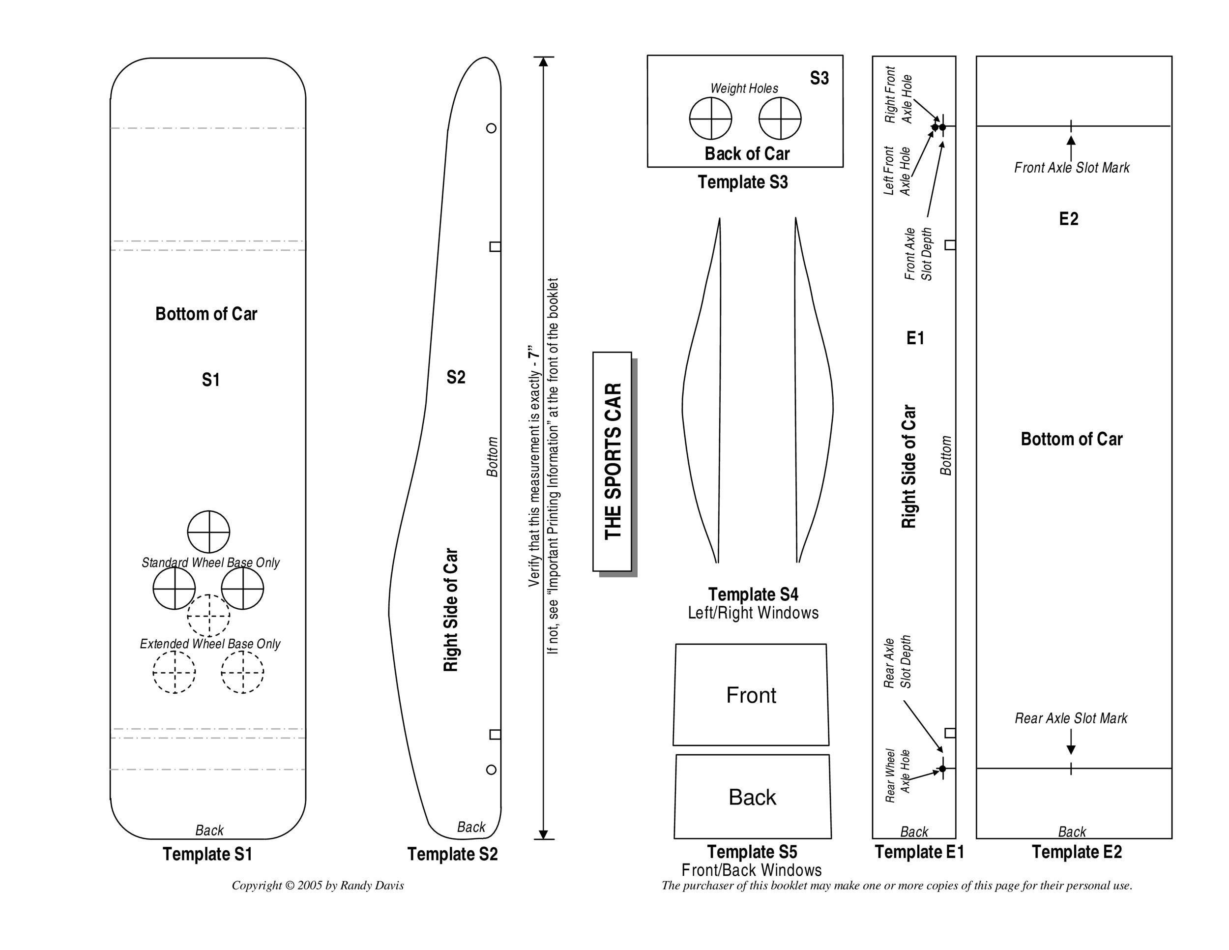 Pinewood Derby Templates Printable Free