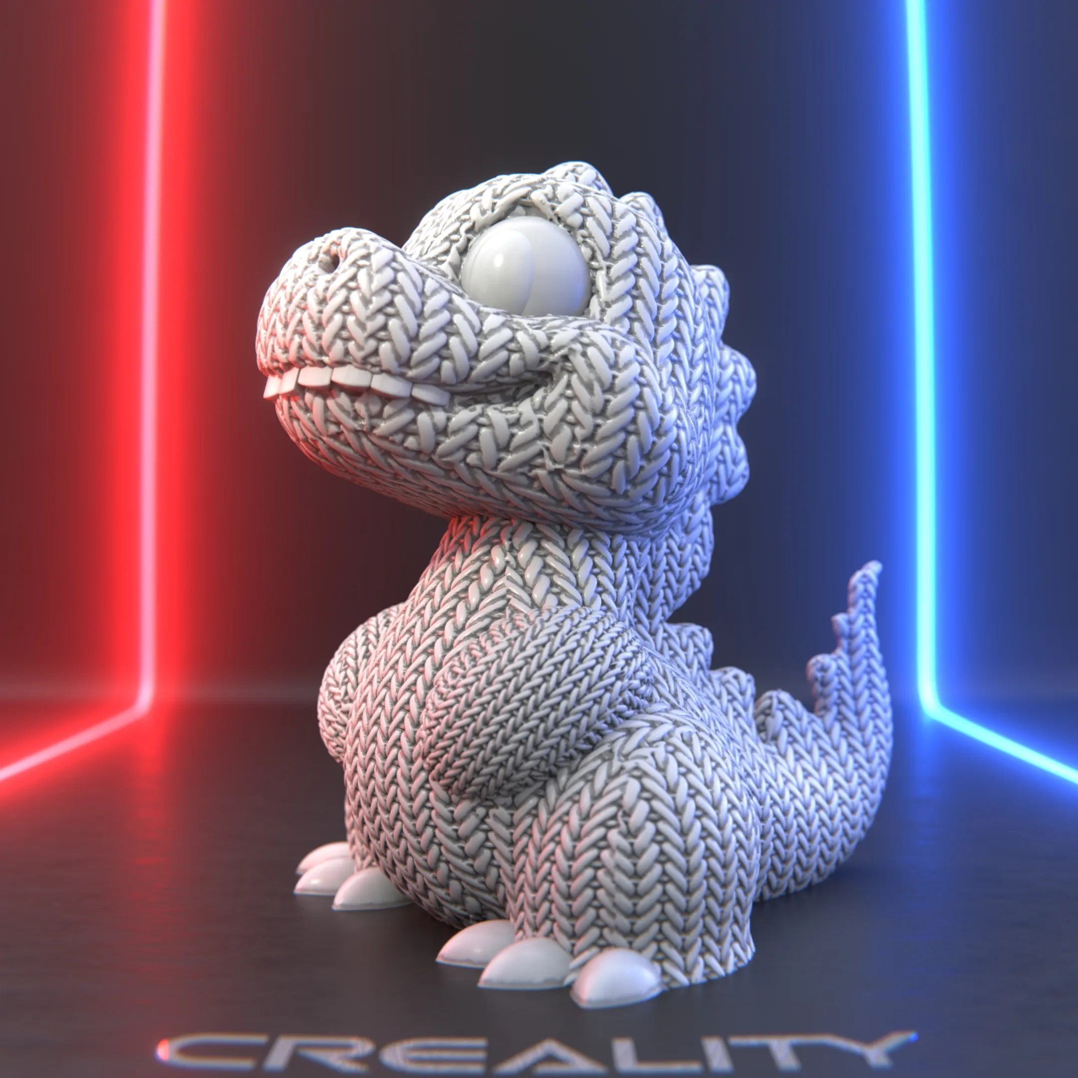 3D Printer Files 3MF File Knitted Dino A Cute And Charming Printable Design Creality Cloud