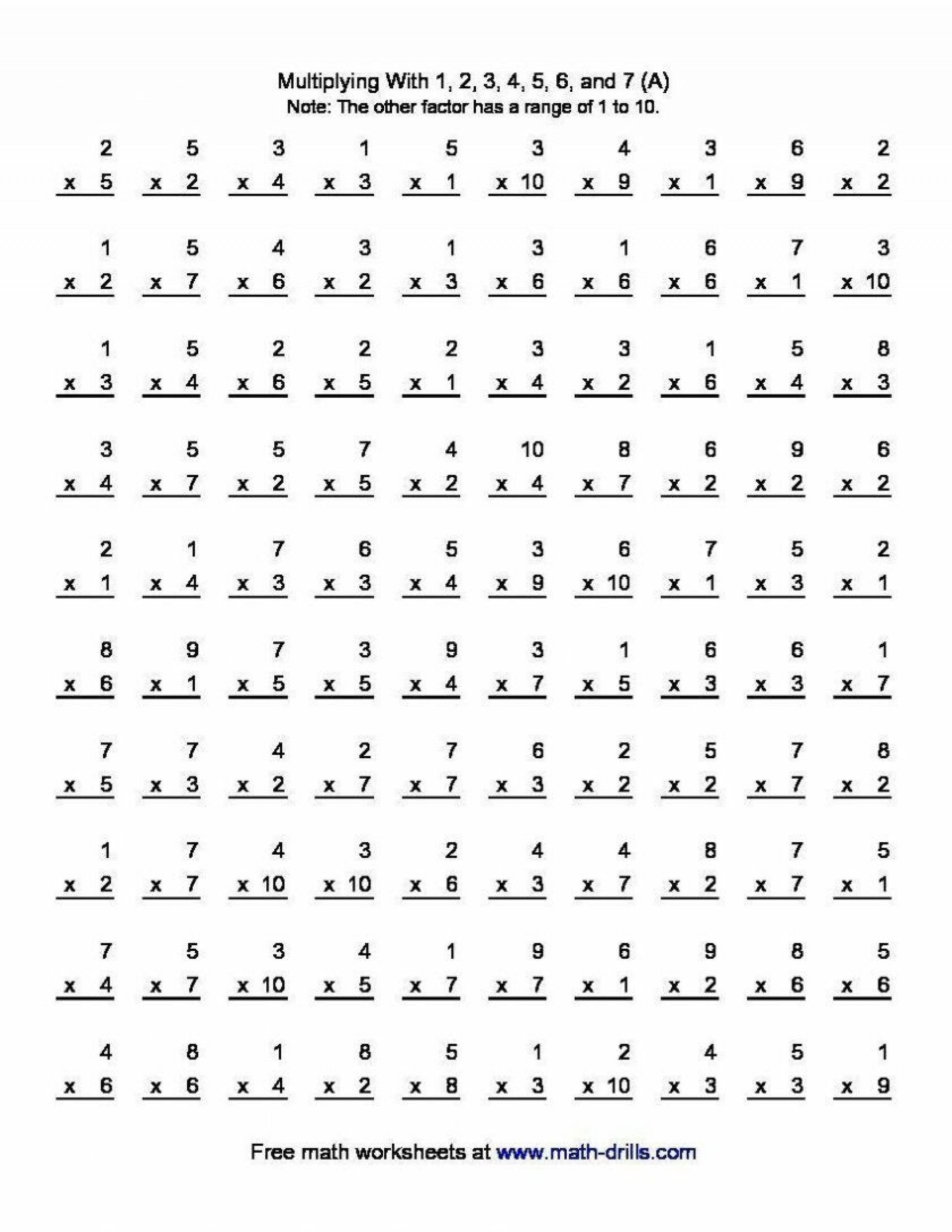 Free Printable Multiplication Worksheets Grade 3