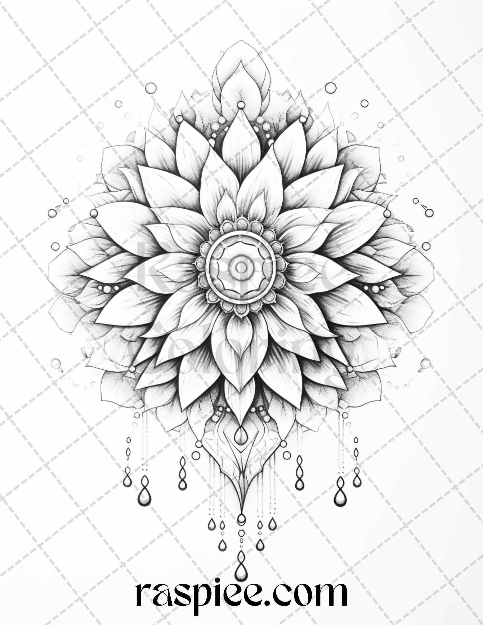40 Beautiful Tattoos Grayscale Coloring Pages Printable For Adults PD RASPIEE