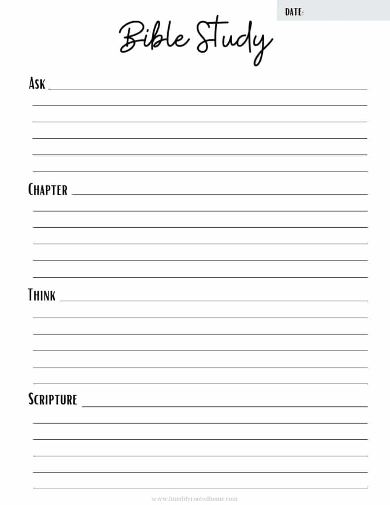Free Printable Bible Study Worksheets
