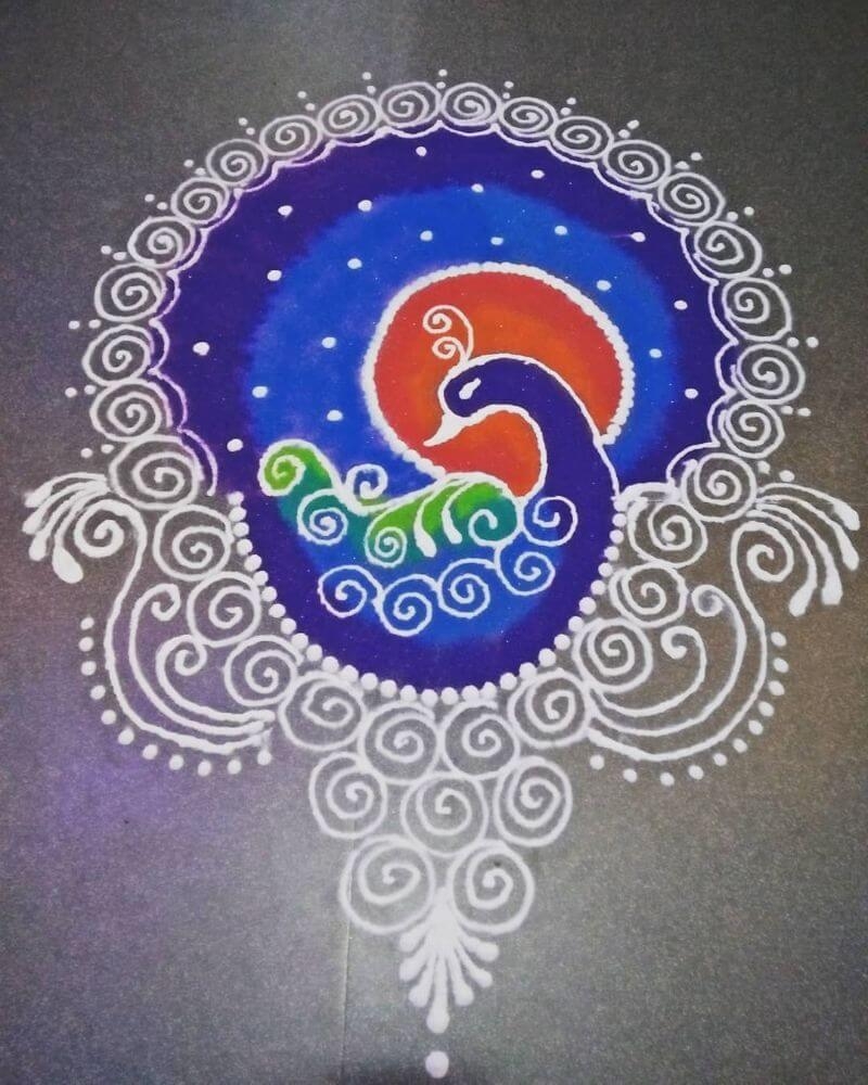 Easy Rangoli Designs Printable Outs Peacock