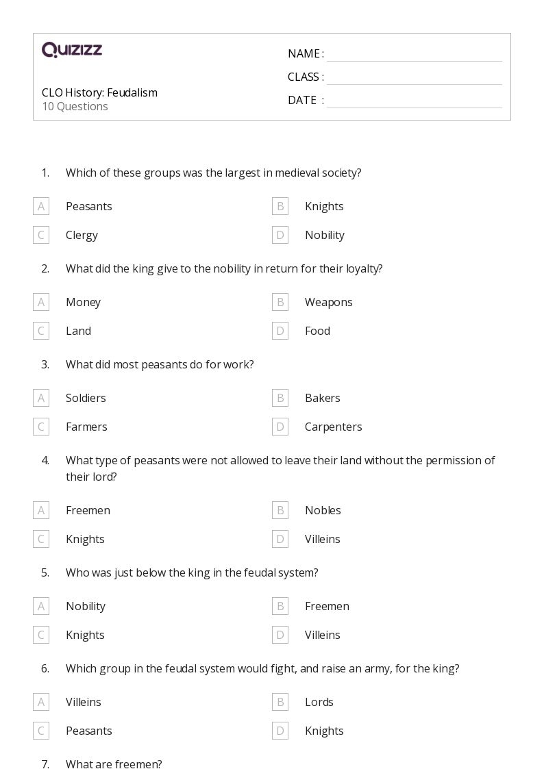 50 History Worksheets For 7th Year On Quizizz Free amp Printable