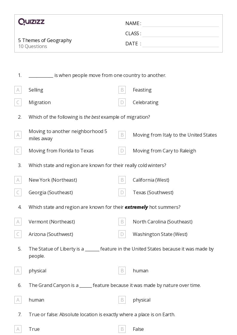 Free Printable Theme Worksheets
