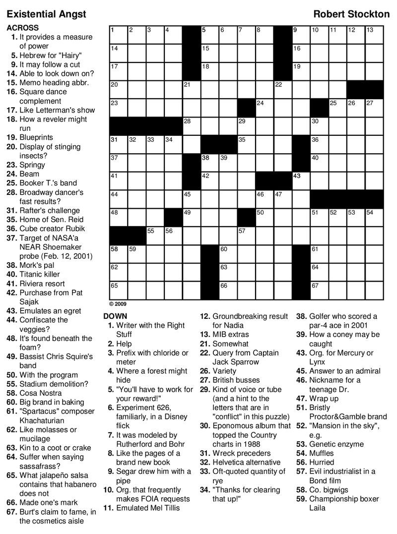 Crossword Puzzles Printable Hard