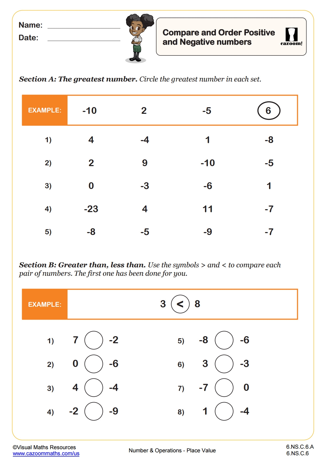 Printable 6th Grade Worksheets