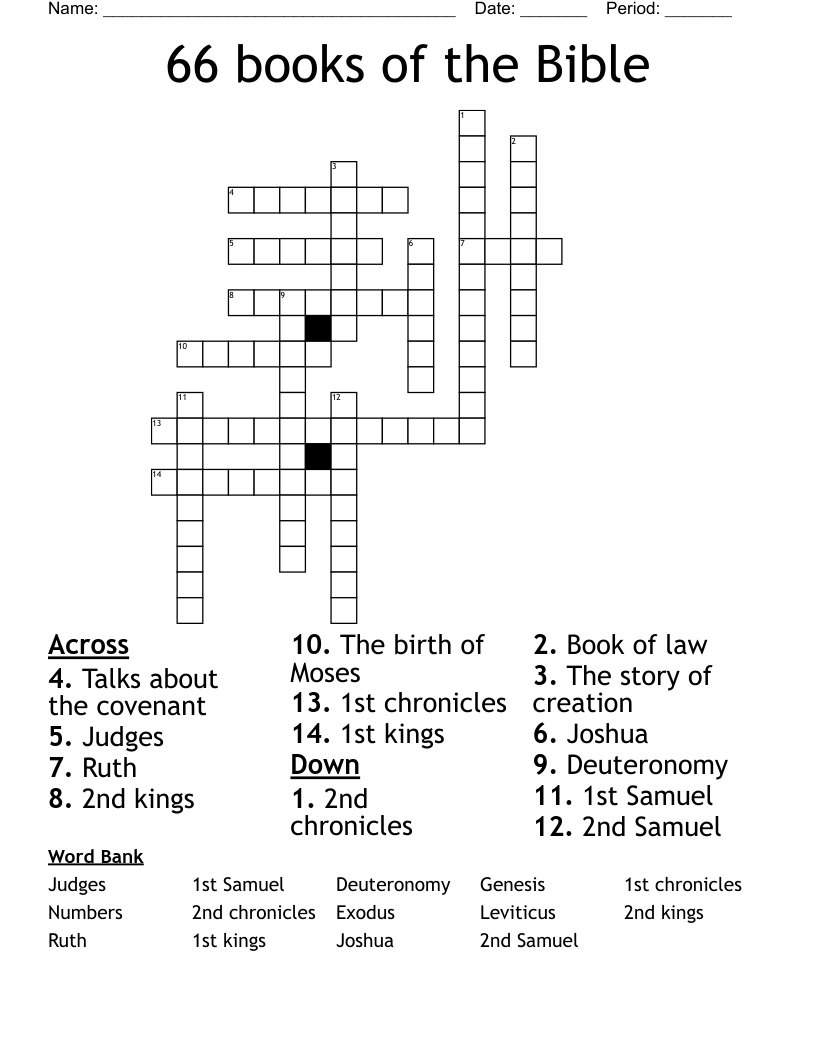 Bible Crossword Puzzles Printable Old Testament
