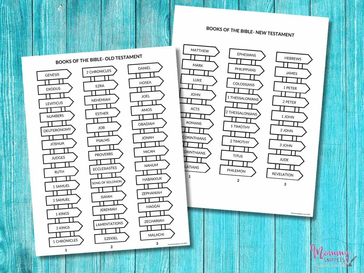 Free Printable Books Of The Bible Worksheets