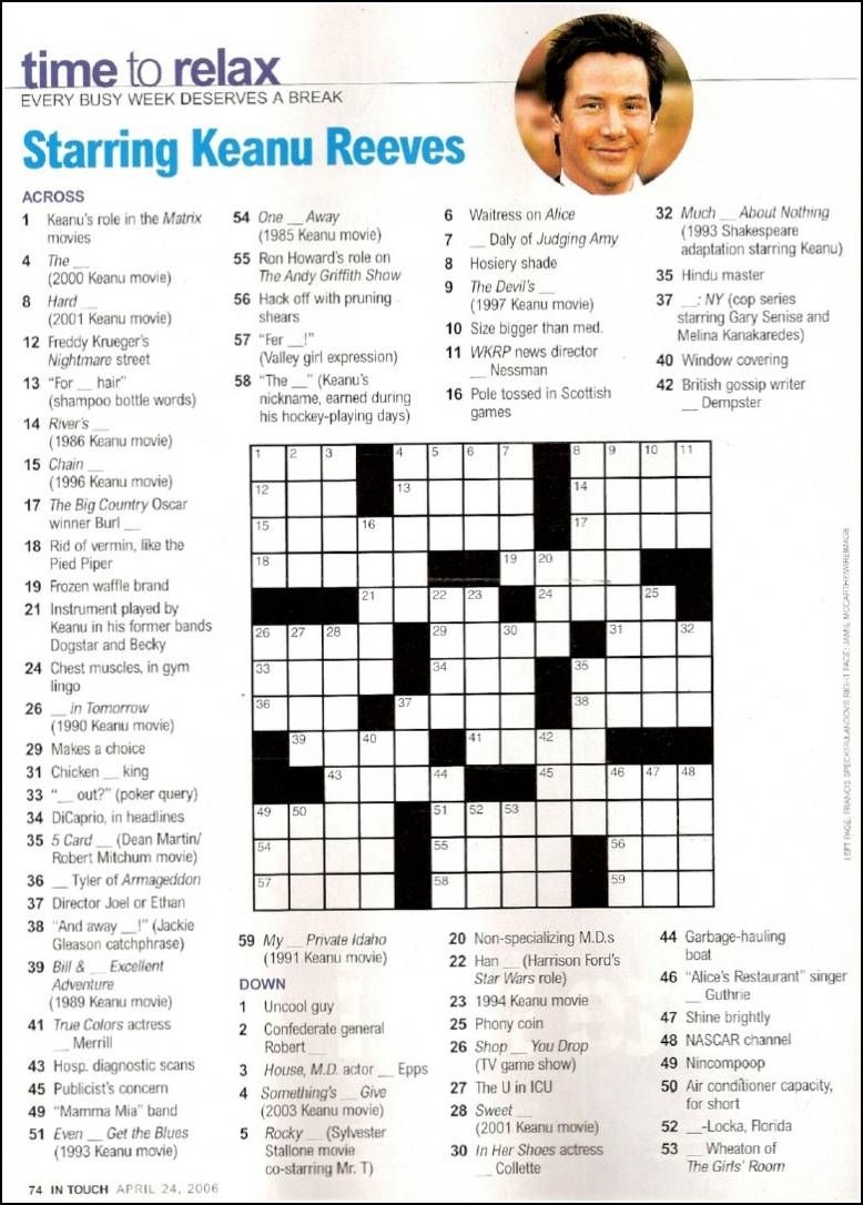 Peoples Magazine Crossword Puzzles Printable