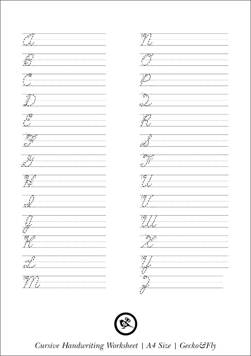 Printable Penmanship Worksheets