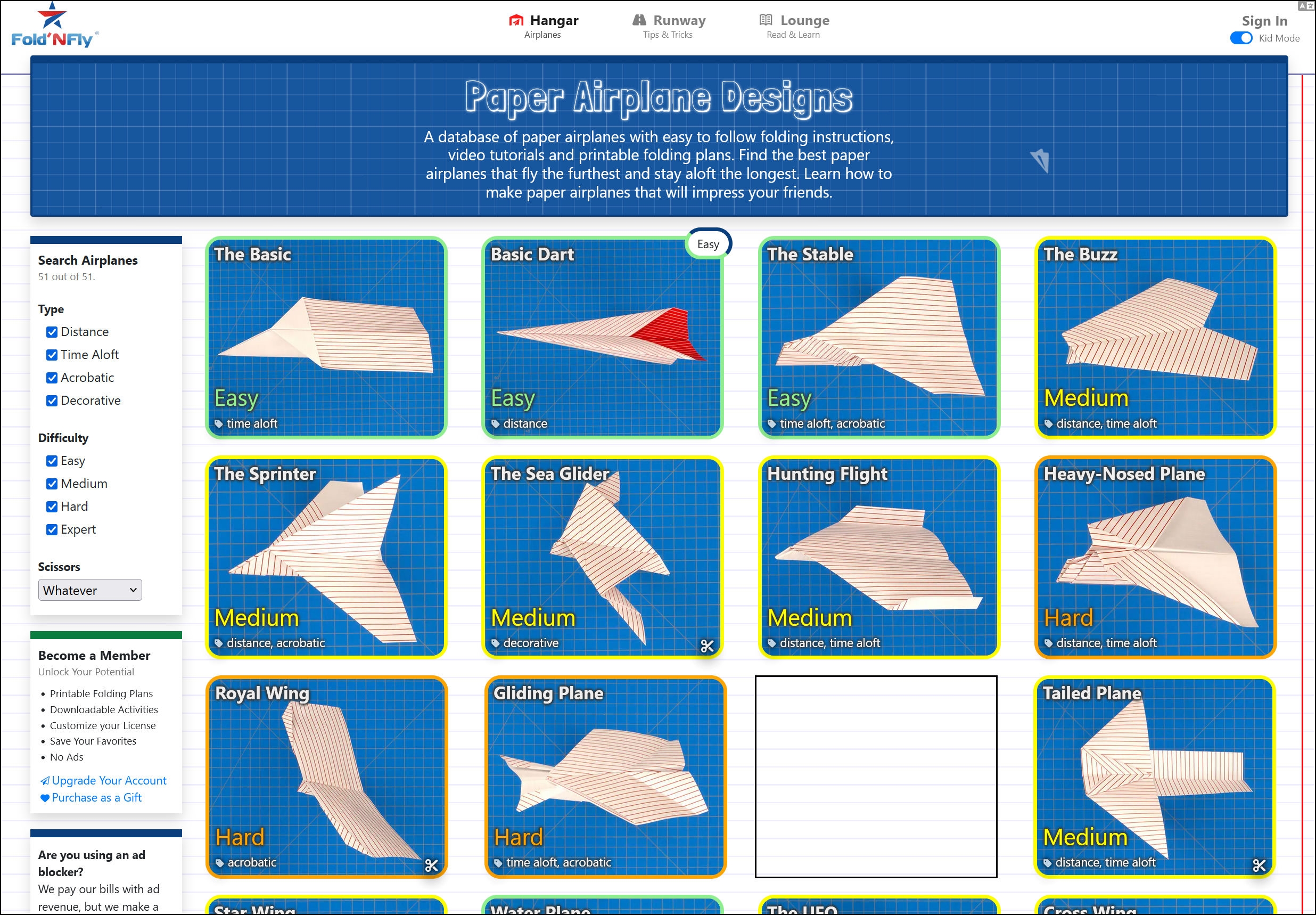 Distance Paper Airplane Designs Printable PDF
