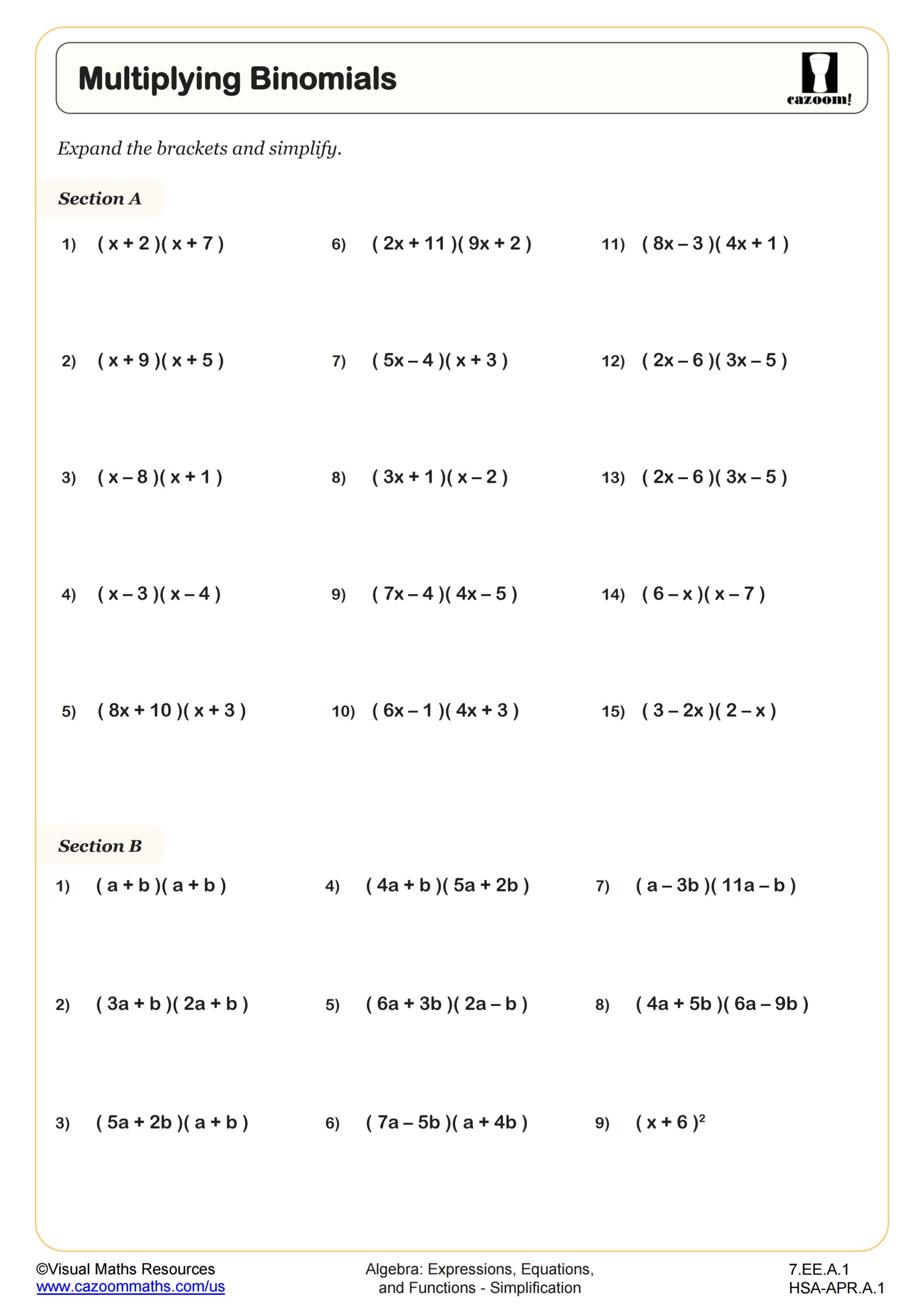 7th Grade Math Worksheets Free Printable With Answers