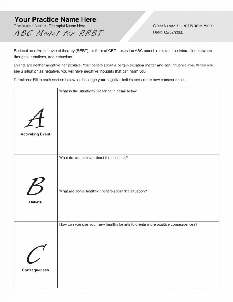 Printable Abc Model Worksheet