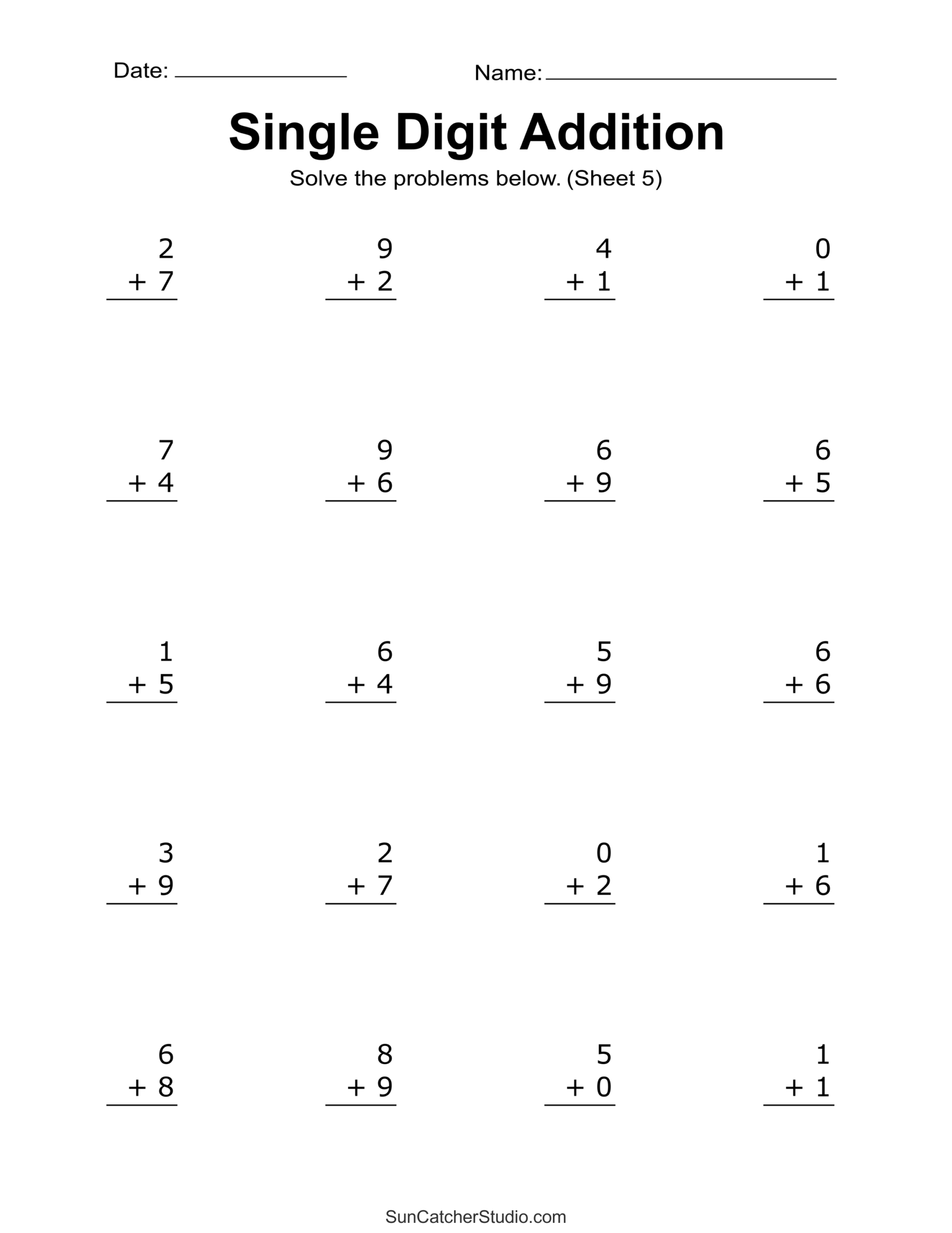 Math Worksheet Free Printable