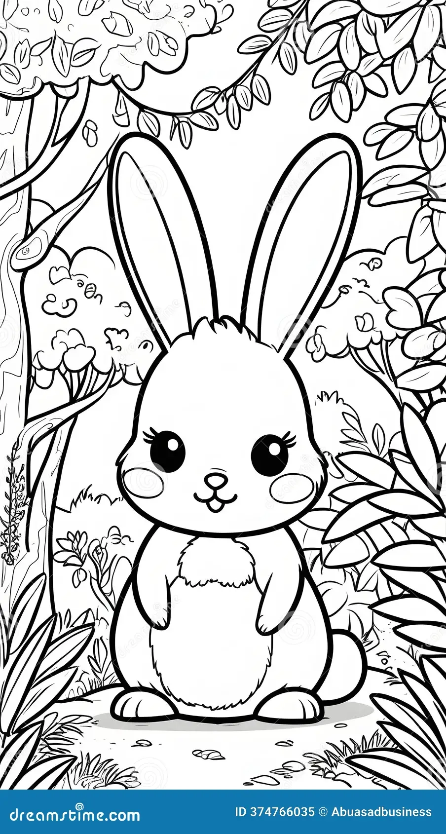 Adorable Printable Coloring Page Featuring Cute Animals Perfect For Kids To Color In Stock Illustration Illustration Of Easy Preschool 374766035