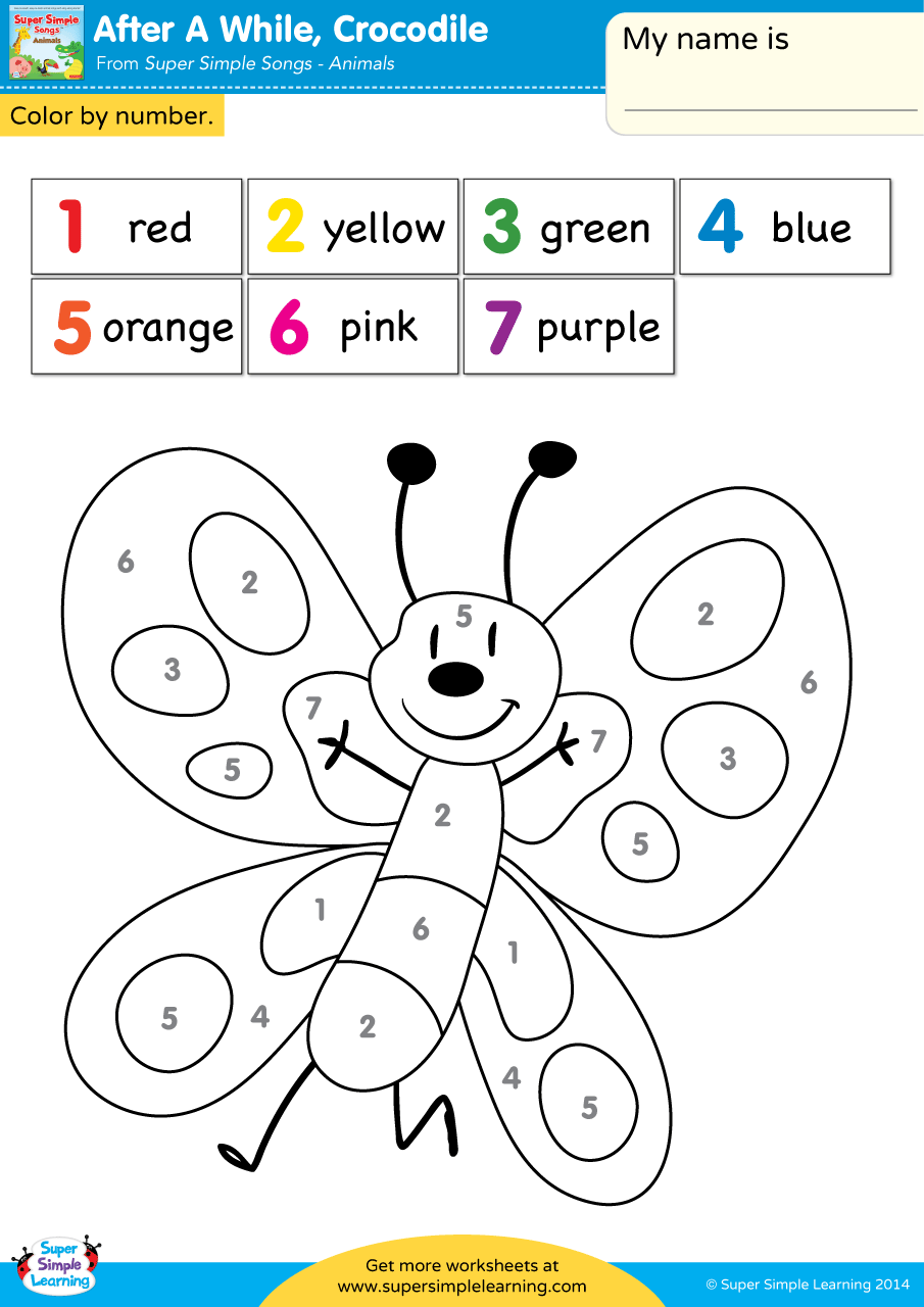 Free Printable Easy Color By Number Worksheets For Kindergarten